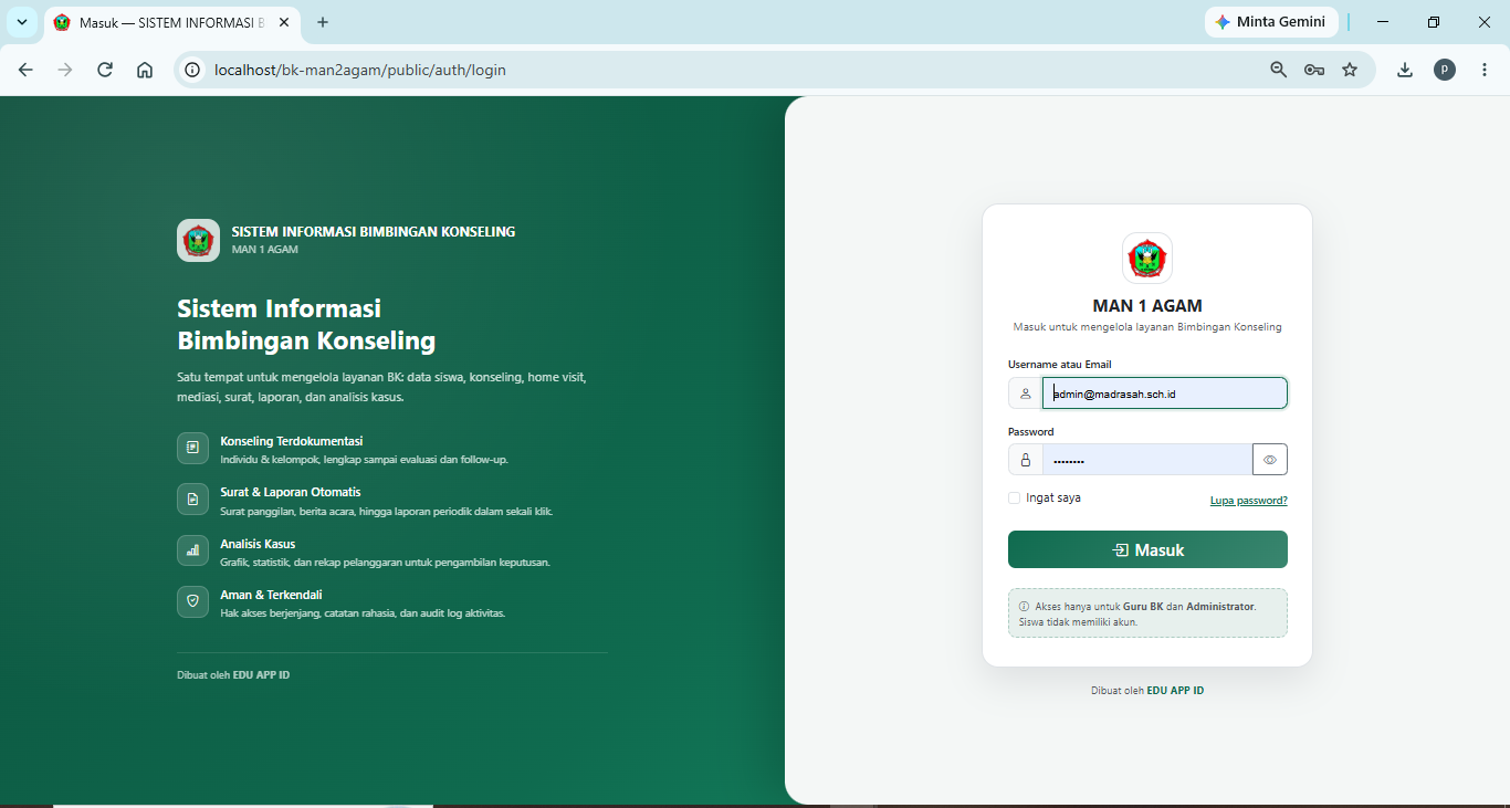 Source Code Aplikasi Sistem Informasi Bimbingan Konseling (SI-BK) Sekolah | PHP 8.2 Native MVC
